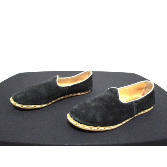 Sabah Handmade in Turkey Black Suede Slip On Loafer Flats Shoes Women 7.5US/39EU - Picture 1 of 8